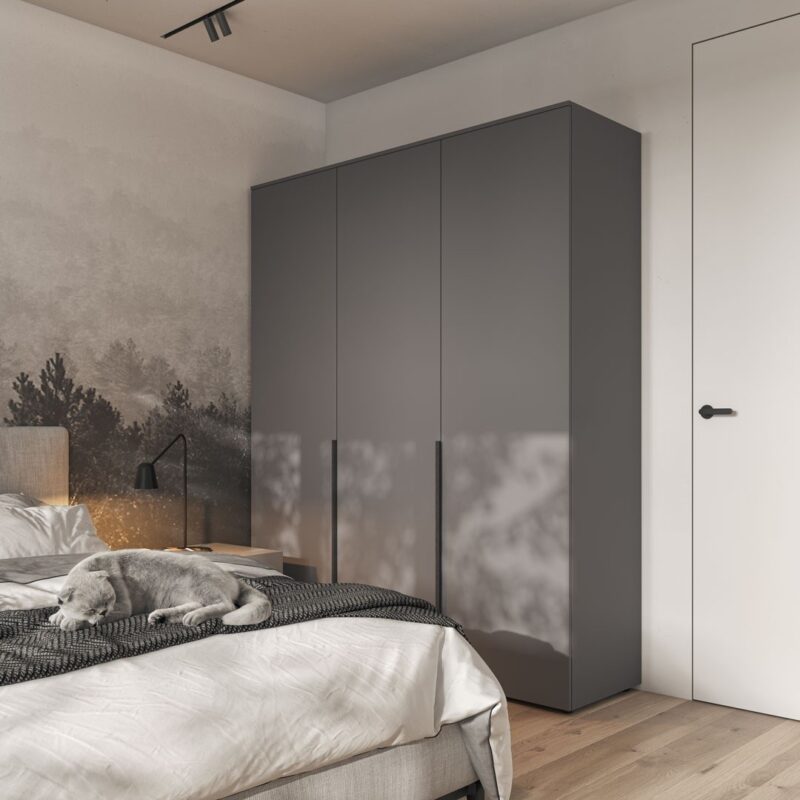 Шафа розпашна для одягу на три двері з трубою та полицями (ST0027) від Moreli - фото 4